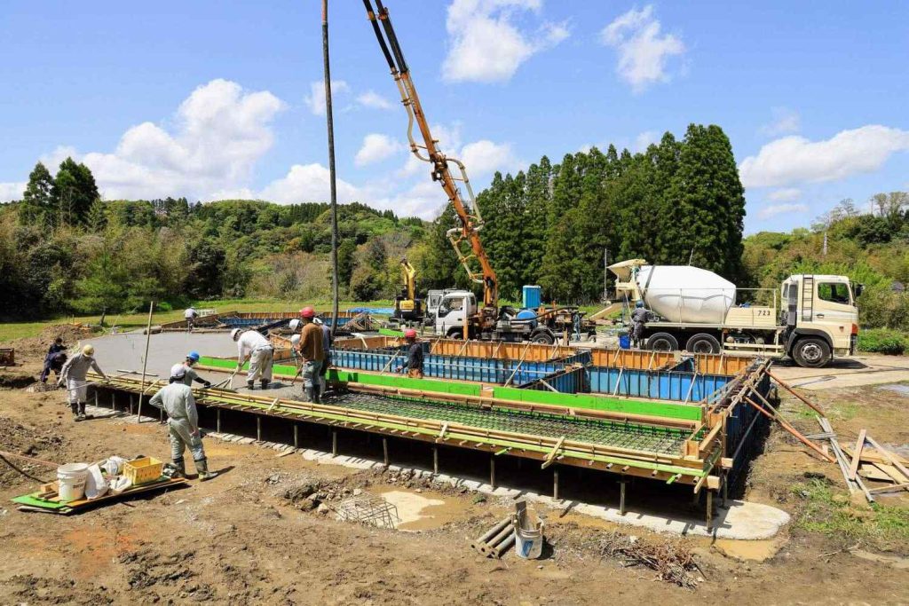 長南町のヴィラ　基礎コンクリート打設