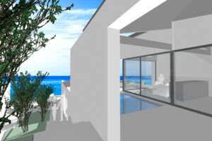 宇利島のシーサイドヴィラ　展望テラス外観